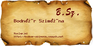 Bodnár Szimóna névjegykártya